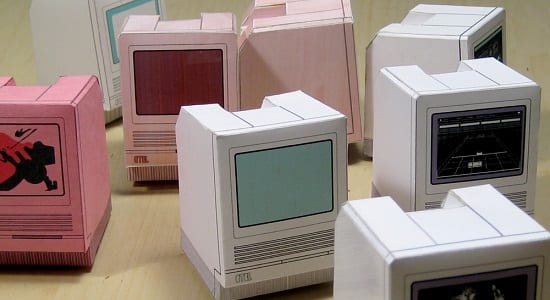 Macintosh Paper Model Diorama