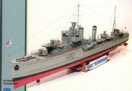 HMS Glowworm Destroyer Ship Paper Model