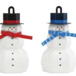 snowman - Snowman Red and Blue Papercraft