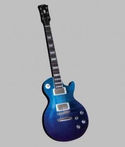 Blue Les Paul Electric Guitar Papercraft