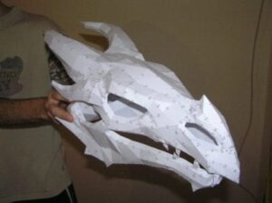 skyrim dragon bone head distressfasirt - Skyrim Dragon Bone Skull Paper Craft