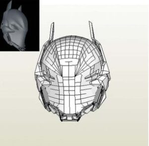S01519 - Arkham Knight Helm Paper craft