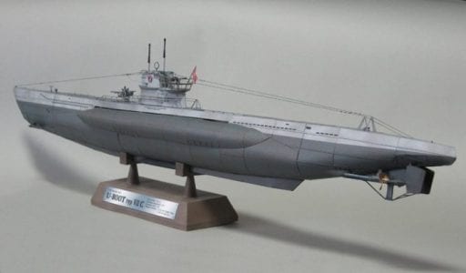 U-Boat type VII C Submarine paper craft