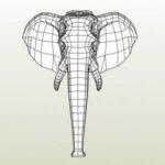 elephant head papercraft - Elephant Head Paper craft