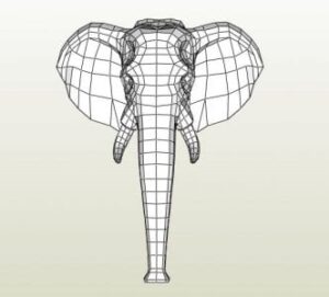 elephant head papercraft - Elephant Head Paper craft