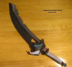 primal two handed sword by misterxman d3fz1a1 - Primal Two-Handed Sword paper craft