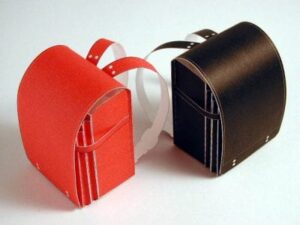 school kids bag papercraft - Black and Red School Bag Paper craft