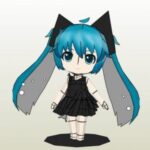 deep sea girl - Chibi Hatsune Miku Deep Sea Girl Paper craft