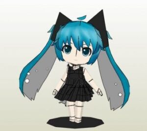 deep sea girl - Chibi Hatsune Miku Deep Sea Girl Paper craft