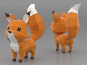 kitsune - Cartoon Fox Paper craft