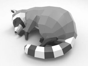 sleeping racoon paper craft