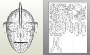 ultraman helmet kuraudo3 - Ultraman Helmet Papercraft