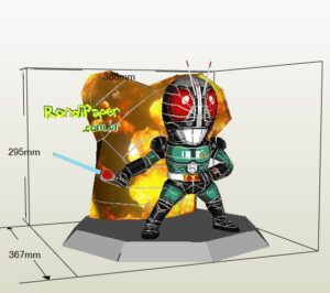 Screenshot 2020 10 01 200348 - Chibi Black Kamen Rider Paper craft