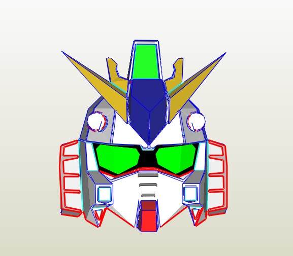 Gundam RX-93 wearable Helmet Paper craft