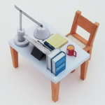 study table papercraft