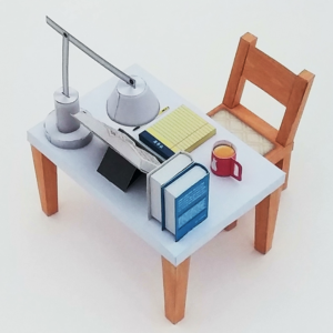 study table papercraft