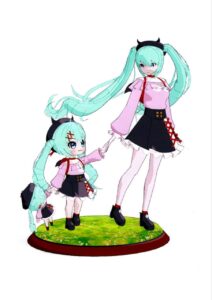 hatsune miku and chibi miku