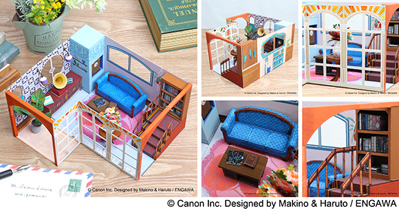 Miniature Living Room Diorama Papercraft interior house living top 580