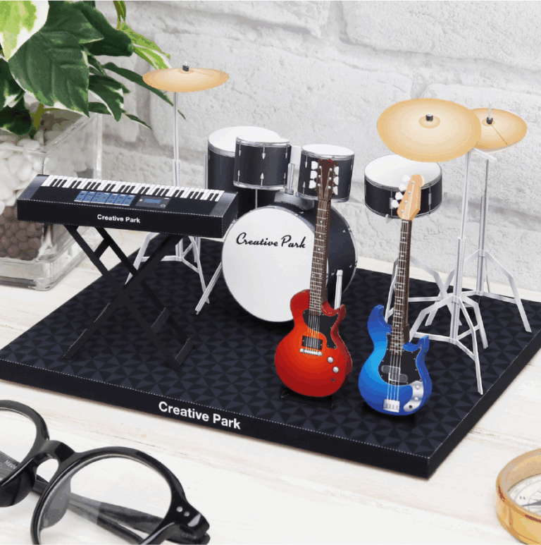 rock music set diorama
