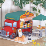Hot Dog Food Truck Diorama Papercraft