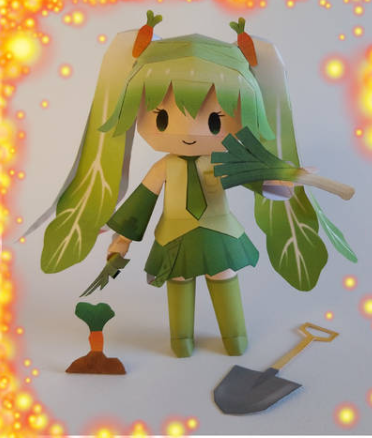 Chibi Salad Miku Papercraft