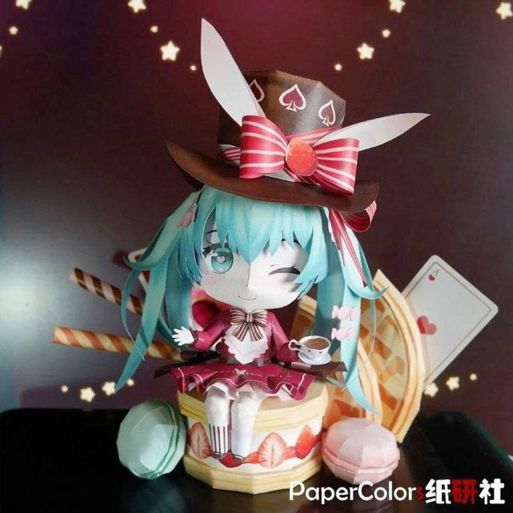 Chibi Tea Hatsune Miku Papercraft