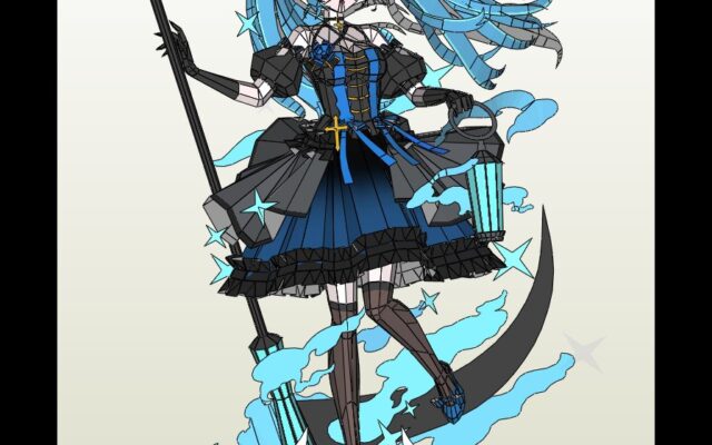 Hatsune Miku Tarot Death Papercraft Hatsune Miku Tarot Death Papercraft